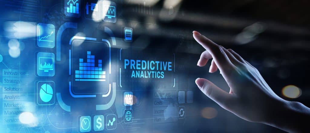 Predictiveanalyticsbigdataanalysisbusinessintelligenceinternetandmoderntechnologyconceptonvirtualscreen